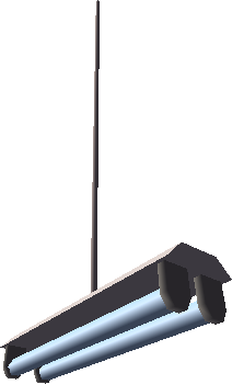 A fluorescent lamp. A fluorescent lamp.