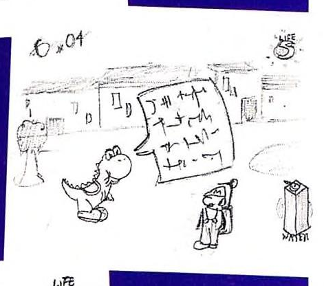 Yoshi first appears in this build, as green mentioned by the text. He is shown to be talking, which he never does in the final. Although maybe this was a misinterpretation of FLUDD talking? Yoshi first appears in this build, as green mentioned by the text. He is shown to be talking, which he never does in the final. Although maybe this was a misinterpretation of FLUDD talking?