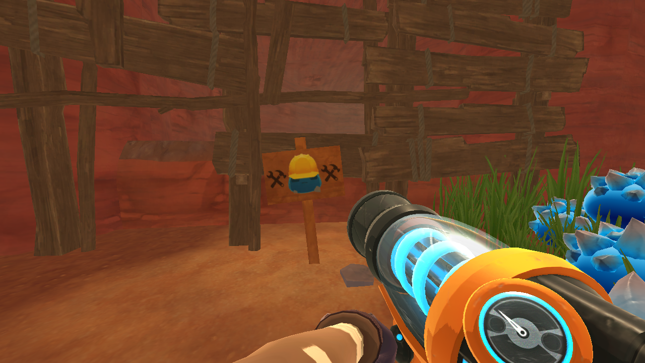 Example of an Under Construction sign blocking off unfinished areas before v1.0.0.