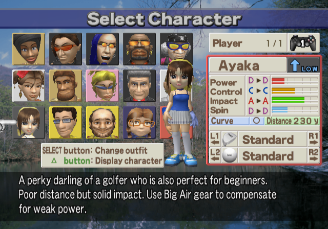 Ayaka being highlighted in the US version. Her character select icon background was strangely changed from blue to dark grey.
