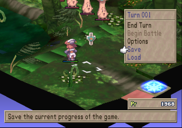 Save and Load now appear in battle.