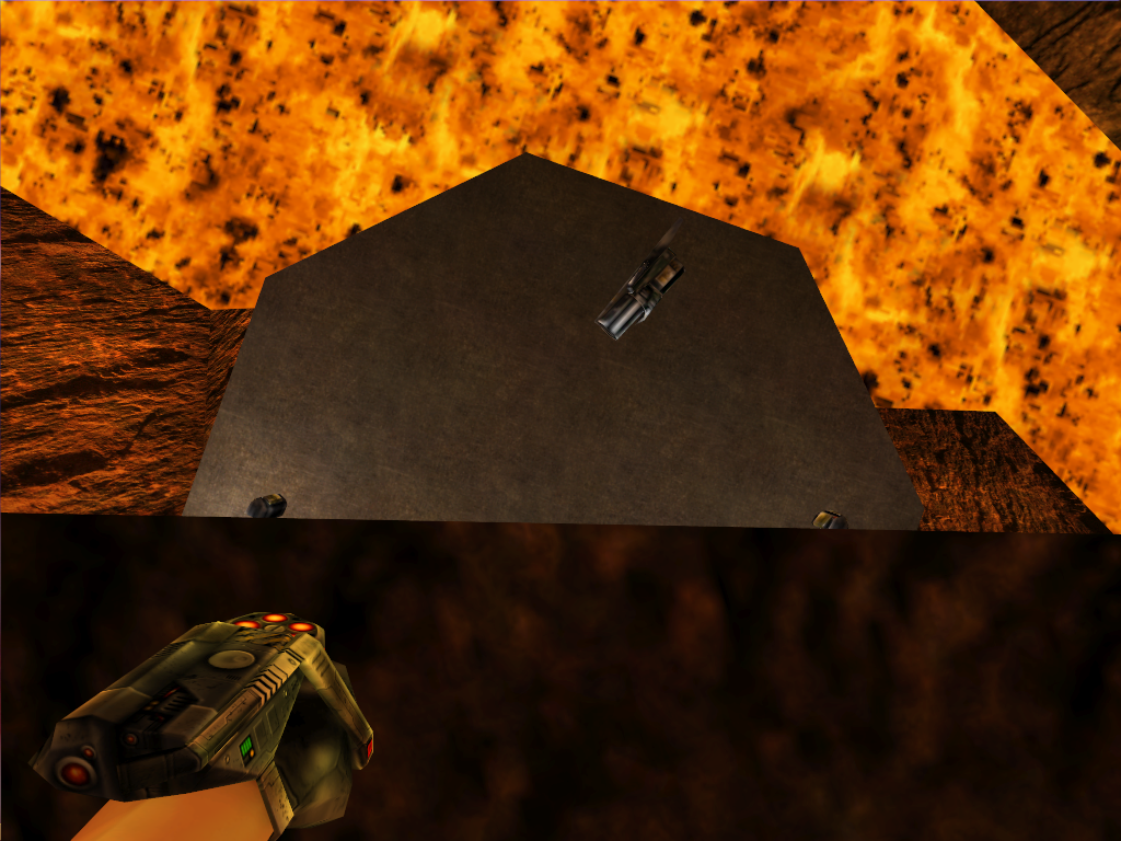 Looking down at the Rocket Launcher. Looking down at the Rocket Launcher.