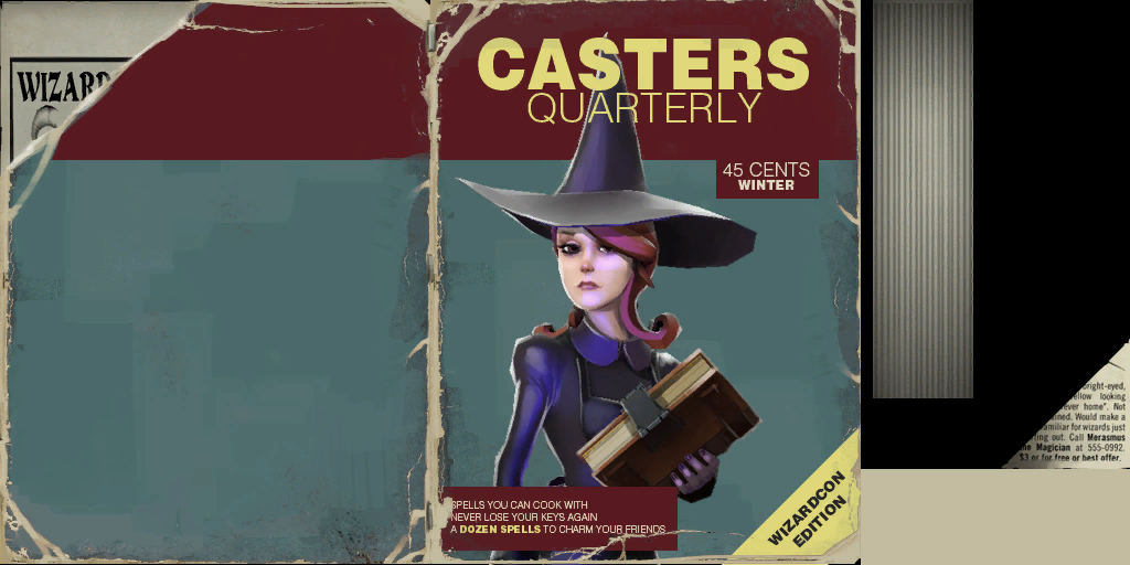 Spellbook Magazine texture showing the Witch.