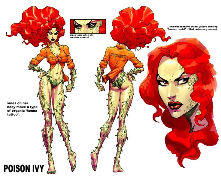 Early design of Poison Ivy. Early design of Poison Ivy.