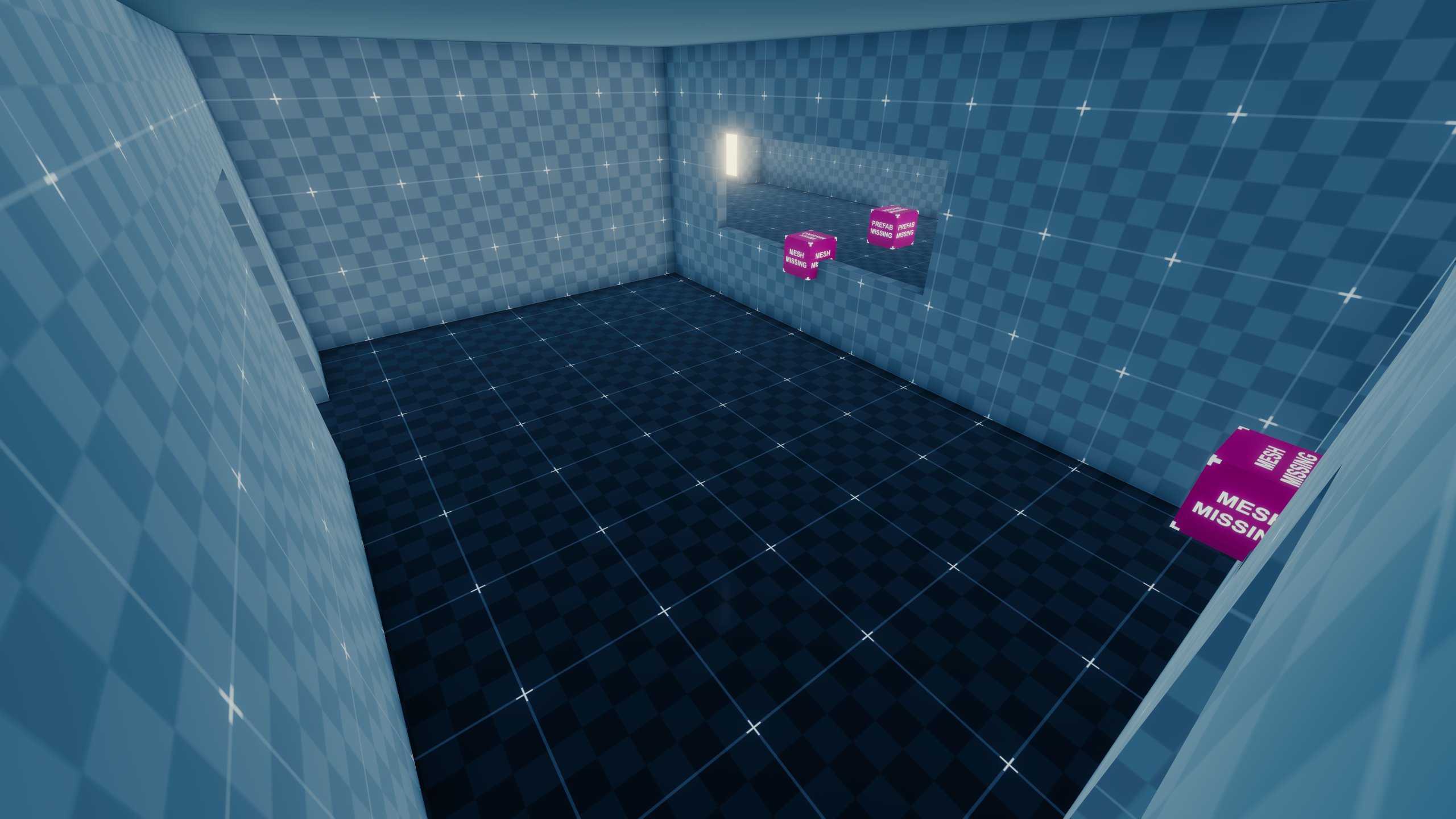 Airlock control room, the missing meshes are supposed to load "apartment_kitchen_desk.mesh", and the missing prefab is just a technical leftover from the level generation process. Airlock control room, the missing meshes are supposed to load "apartment_kitchen_desk.mesh", and the missing prefab is just a technical leftover from the level generation process.