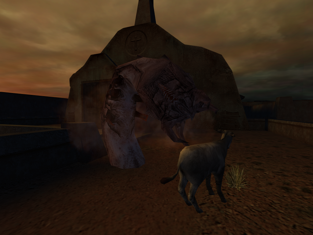The Sandworm eating a donkey, as seen in the E3 2001 trailer. The Sandworm eating a donkey, as seen in the E3 2001 trailer.