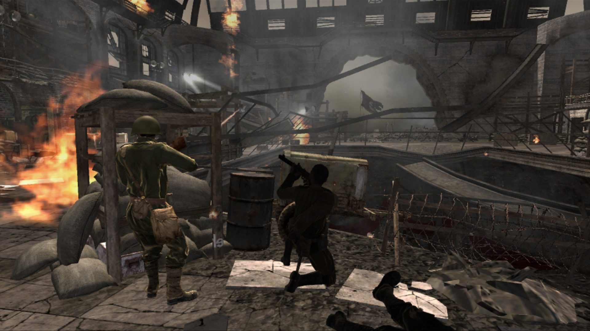 Fighting on the Reichstag's roof.