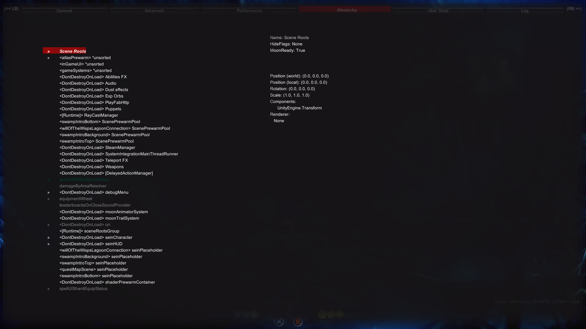 Hierarchy tab Hierarchy tab