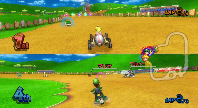MKWii_Prerelease_GDC_2008_2_Players_HUD.jpg
