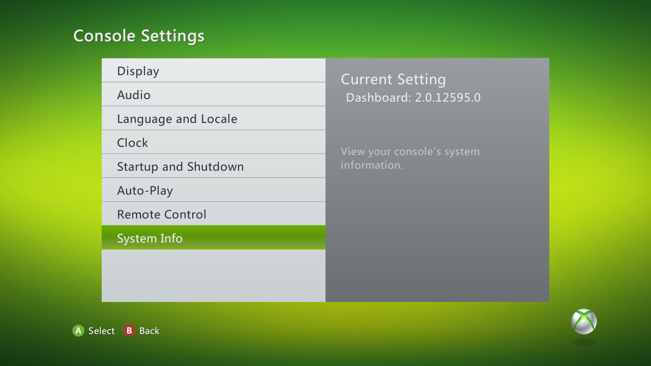 System Info button System Info button