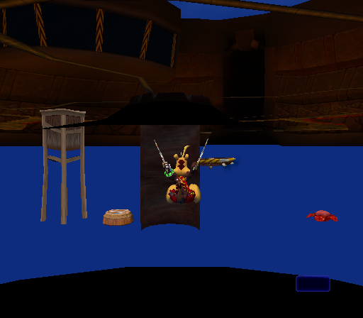 The starting area featuring a wooden tower, a bouncy platform, a floating platform, and a warp flower which warps you in bounds. The starting area featuring a wooden tower, a bouncy platform, a floating platform, and a warp flower which warps you in bounds.