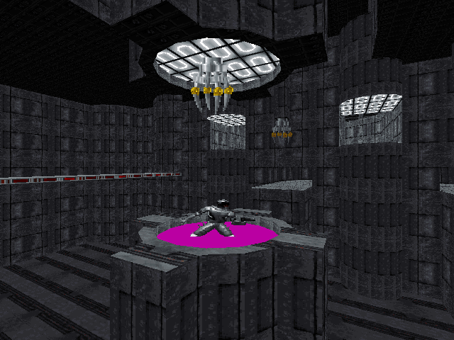 The reflective water in the middle of the crane room. The reflective water in the middle of the crane room.