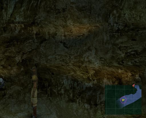 Camera in the wrong place in the wall alongside the road. Note the arrow on the mini-map showing Tidus’ position is in the correct place. Camera in the wrong place in the wall alongside the road. Note the arrow on the mini-map showing Tidus’ position is in the correct place.