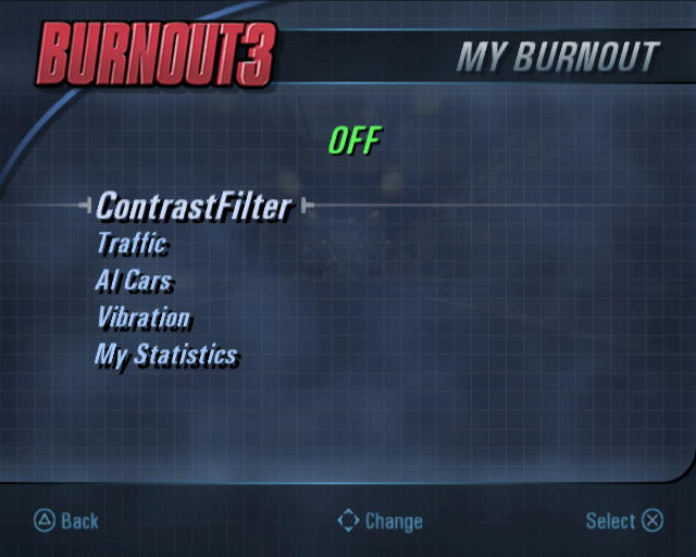 My Burnout menu.