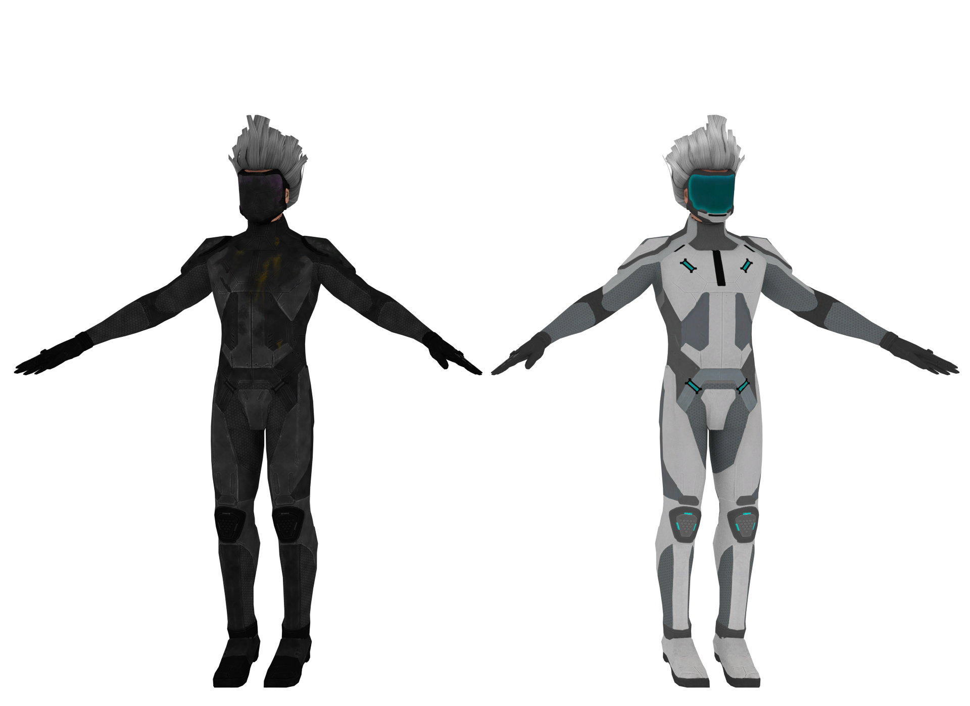The damaged Avatar uses different normal and mask maps than the normal/commander one.