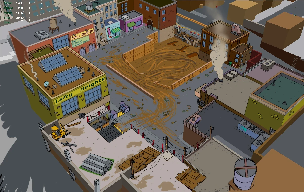 "This is an example of a "grey box" neighborhood, that I painted - over, to suggest color palette and material applications." "This is an example of a "grey box" neighborhood, that I painted - over, to suggest color palette and material applications."