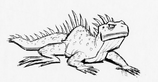 Sketch of an iguana. Sketch of an iguana.