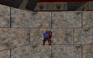 ...but reverting to the enemy Ninja sprite when performing an action the new design doesn't have sprites for, such as jumping, seen here. ...but reverting to the enemy Ninja sprite when performing an action the new design doesn't have sprites for, such as jumping, seen here.