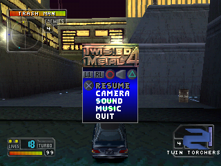 Password in the pause screen, showing current stage password. Password in the pause screen, showing current stage password.