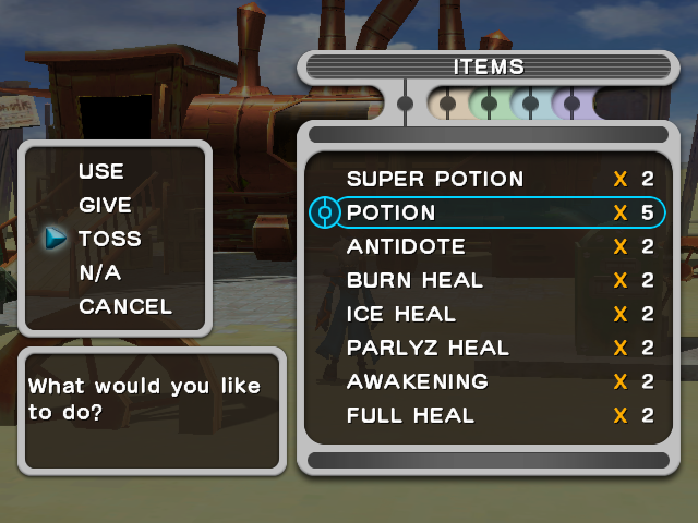The inventory uses the placeholder name "N/A"
