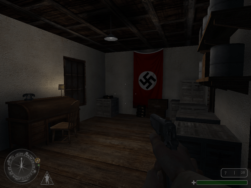 The office. Note that the grenade boxes cannot be picked up.