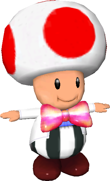 Toad with his Mario Party 4 outfit, reflective tie and all! Toad with his Mario Party 4 outfit, reflective tie and all!