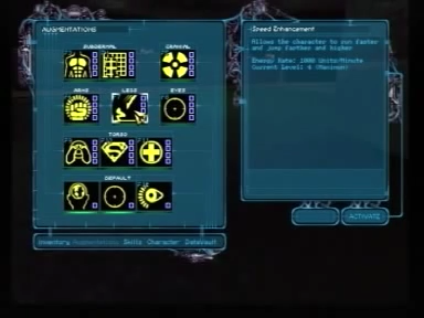 03:48 The speed enhancement augmentation showing a drain rate of 1000 units/minute, implying energy was capped at 1000 instead of 100.