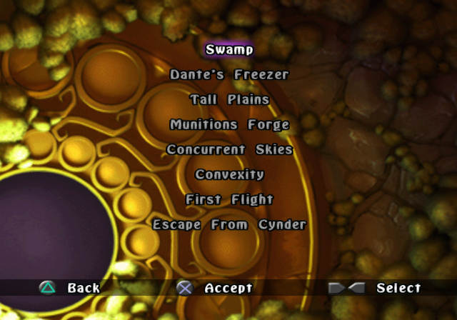 Inside the Level Select menu via pause menu. Inside the Level Select menu via pause menu.