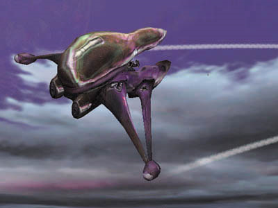 The Banshee originally had a green/yellow effect on the canopy, which would latter become purple like the rest of the ship.