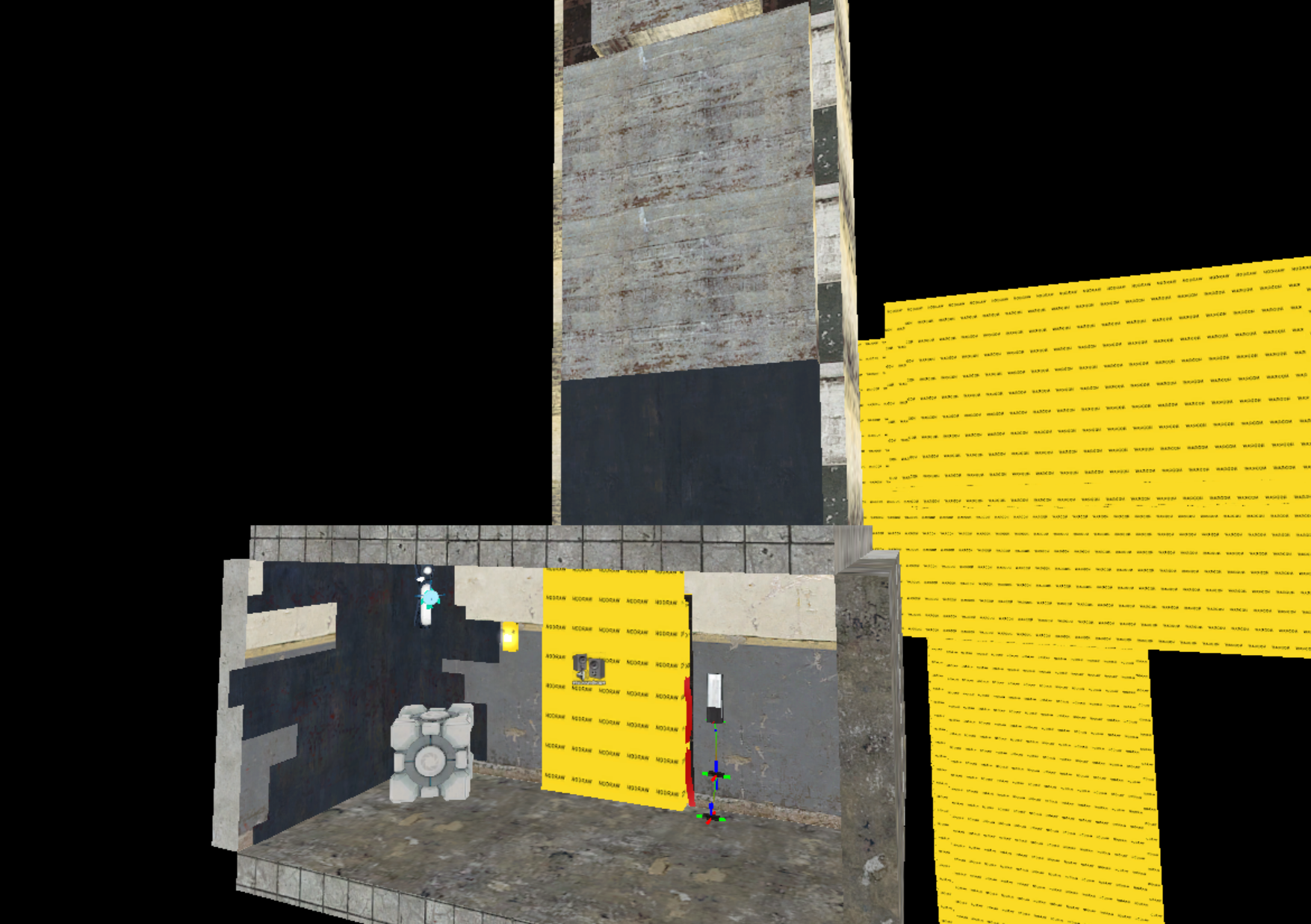 Part of this map's cube and button room with the elevator also featured. Part of this map's cube and button room with the elevator also featured.