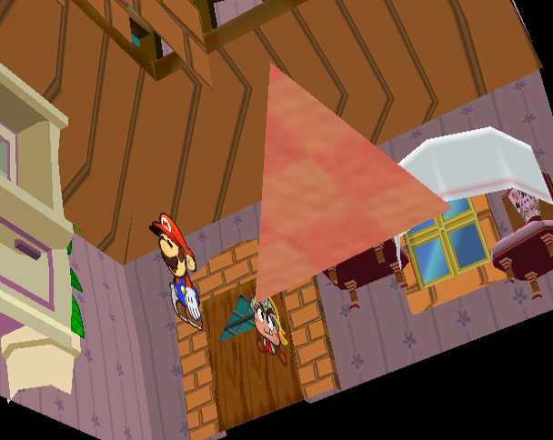 One triangle of this floor is textured on both sides
