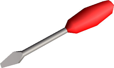A red screwdriver. A red screwdriver.