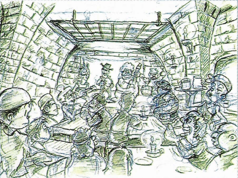 Early concept art of DCMC performing at Club Titiboo by Itoh. We can see the Ness lookalike, Papa (Nana's Father), the waitress (Kumatora). Early concept art of DCMC performing at Club Titiboo by Itoh. We can see the Ness lookalike, Papa (Nana's Father), the waitress (Kumatora).