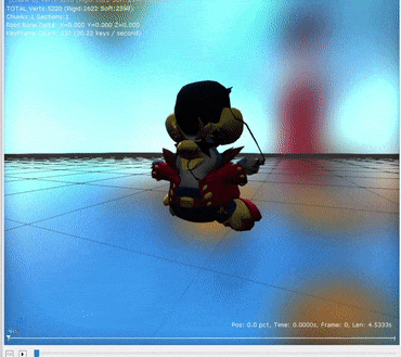 An older version of the animation he uses after diving at the player from a wall or bouncing off the floor. Apparently, he originally didn't stick the landing.