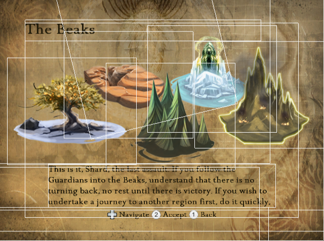 The UI bounding boxes when selection a mission. The UI bounding boxes when selection a mission.