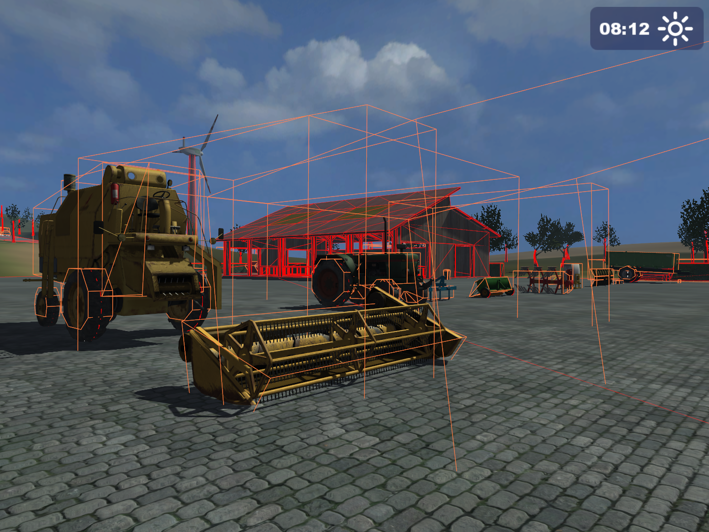A render of every present collision bound (except for terrain).
