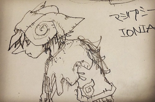 Imagawa. An early design for Ionia. Imagawa stated originally he wanted the Magypsies to be more "fantasy-esque". Apparently, he scrapped these designs since they were far too complicated to translate to sprite form. Imagawa. An early design for Ionia. Imagawa stated originally he wanted the Magypsies to be more "fantasy-esque". Apparently, he scrapped these designs since they were far too complicated to translate to sprite form.