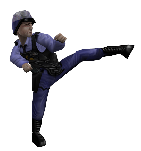 Barney_fight: A guard notices something, uses some martial arts moves on it, and is then picked up and tossed at the wall. This seems to go with the "zombie_fight" animation the Day One Zombie has. Barney_fight: A guard notices something, uses some martial arts moves on it, and is then picked up and tossed at the wall. This seems to go with the "zombie_fight" animation the Day One Zombie has.