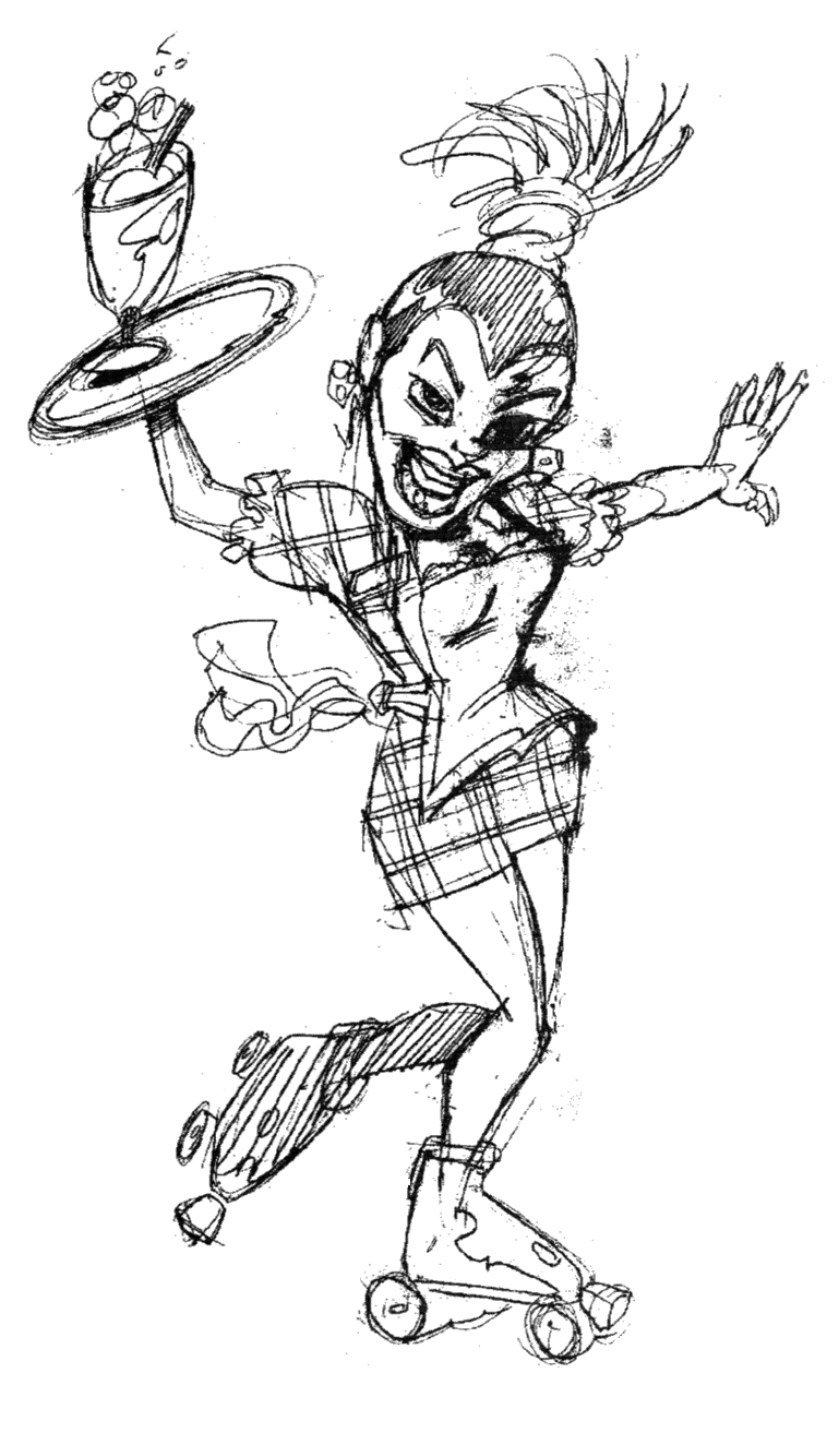 Unused Character on Rollerskates Unused Character on Rollerskates