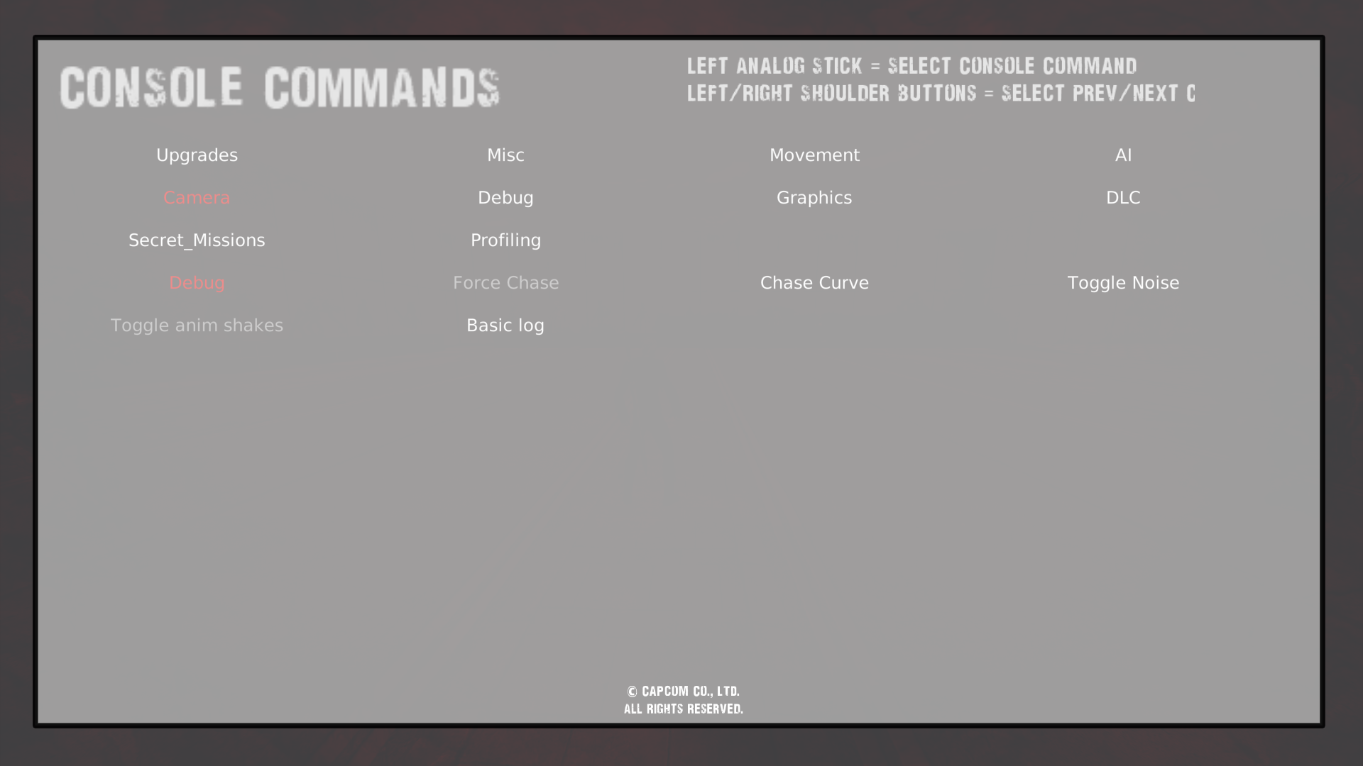 Console Commands - Camera