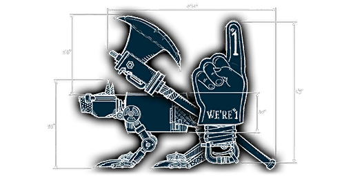 A blueprint for a combo weapon called "Random". Features the Glove Gun, Chop N' Talk, and Sentry Cat.
