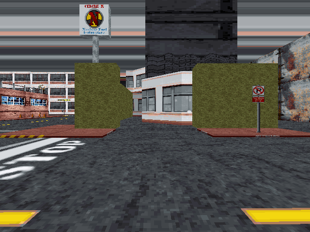 The gas station.