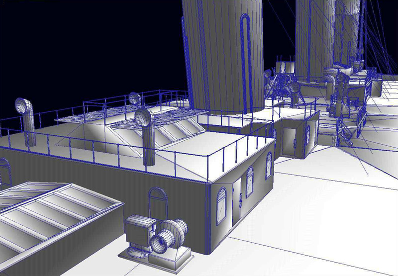 Wireframe of the ship. Wireframe of the ship.