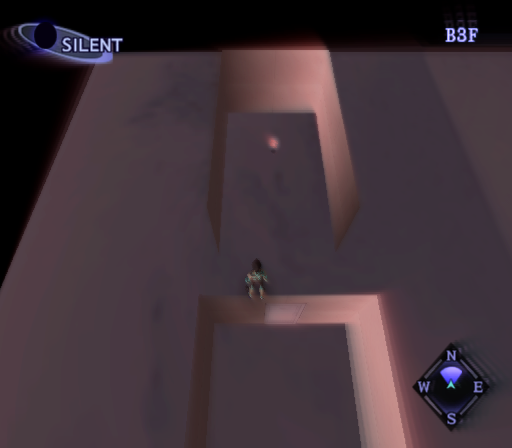 Overhead view of the map shows that one of the doors is supposed to lead to a room with a cache cube. Overhead view of the map shows that one of the doors is supposed to lead to a room with a cache cube.