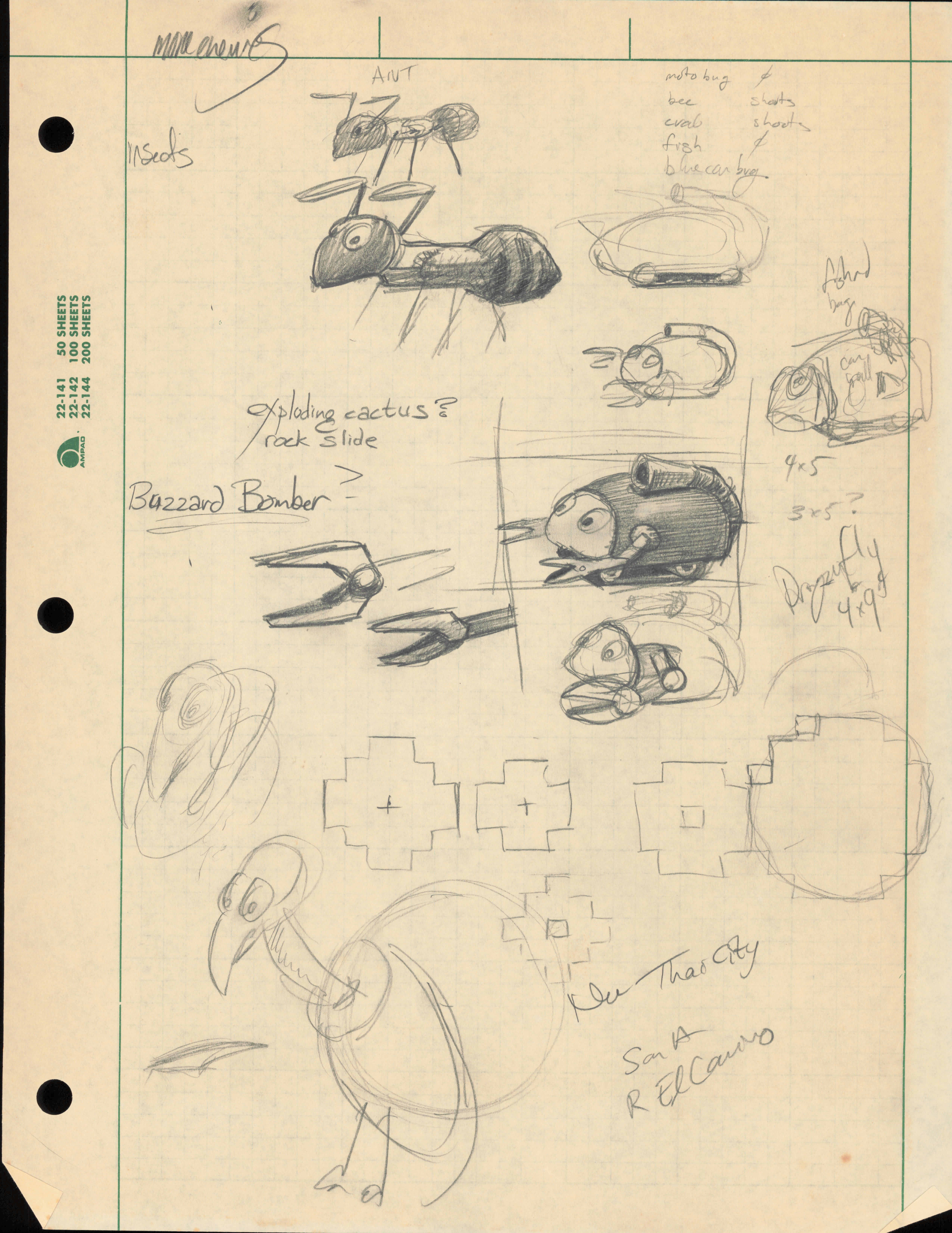 Scorpion and Vulture/Pterodactyl. Exploding Cactus and Rock Slide are mentioned. Scorpion and Vulture/Pterodactyl. Exploding Cactus and Rock Slide are mentioned.