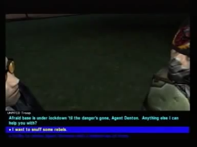 03:13 Different text: "Anything I can help you with?" "I want to snuff some rebels.".