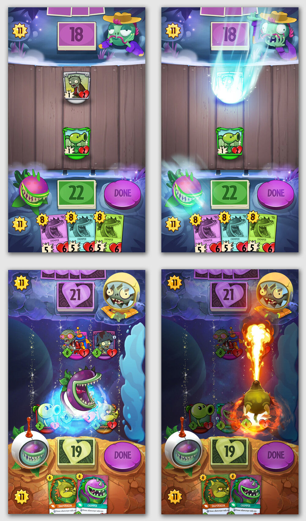Later pieces of concept art, which reveal that art from PvZ 1 was going to be used. Additionally, it appears the heroes were going to use 3D-like renders.