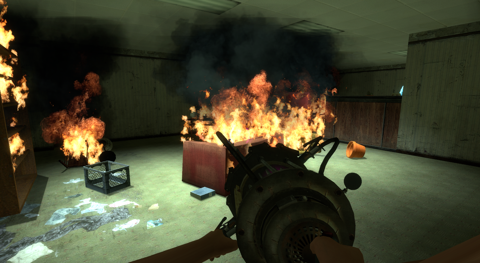 The lounge on fire. The lounge on fire.