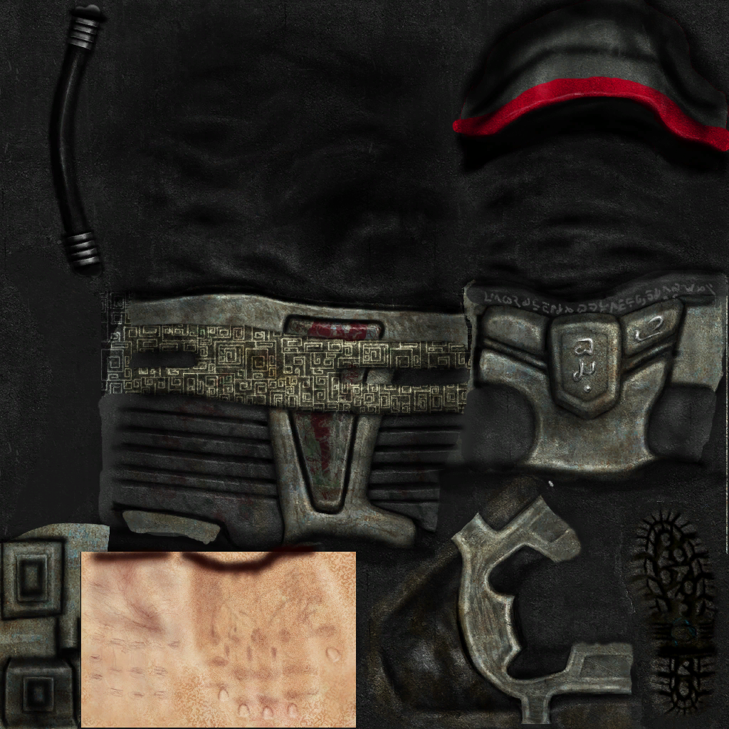 Later 2002 Red texture for the Human Commando's arms and legs.