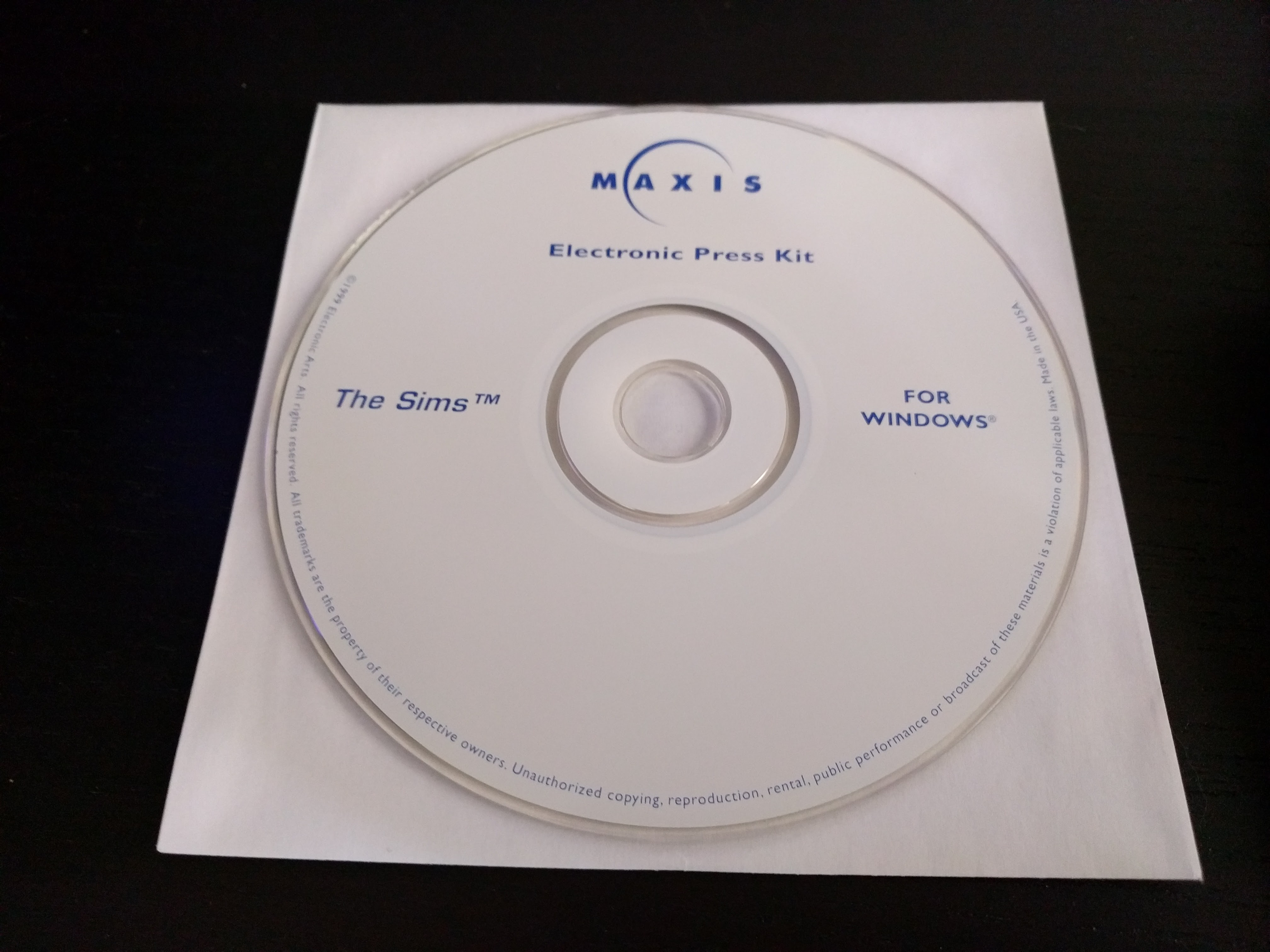 The Sims Press Kit Disc